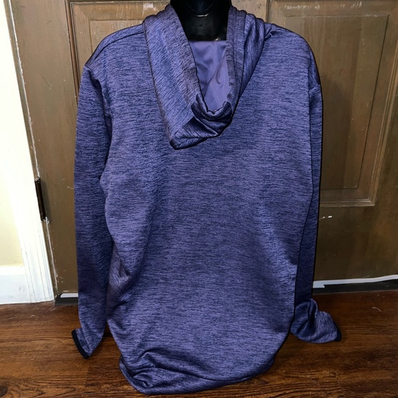 Under Armour Purple Cold Gear Black Trim Fleece Long Sleeve Hoodie Size L - Picture 5 of 11